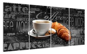 Káva s croissantem - obraz (160x80cm)