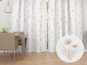 Biante Bavlněný závěs Sandra SA-783 Kopretiny na bílém 150x150 cm