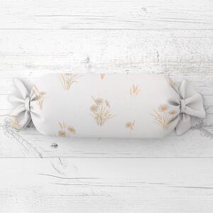 Biante Polštář válec bonbon Sandra SA-783 Kopretiny na bílém 15x40 cm