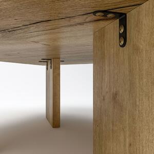 Dubový konferenční stolek Square Fold z masivu Rozměr: 700 x 700 x 300, Barva dřeva: Přírodní dub