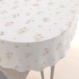 Biante Bavlněný oválný ubrus Sandra SA-783 Kopretiny na bílém 50x100 cm