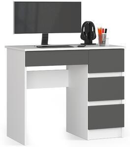 PC stolek Benicio II (bílá + šedý grafit) (P)