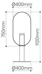 Luxusní stolní lampa Bomma Phenomena, capsule Barva skla: kouřová, Barva montury: Zlatá