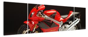 Obraz červené motorky (170x50cm)