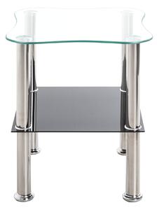 Přístavný stolek KLECKS kov/sklo černá