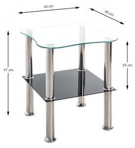 Přístavný stolek KLECKS kov/sklo černá