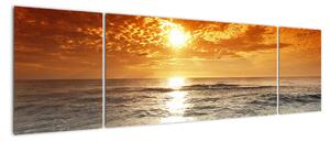 Obraz písečného pobřeží při západu slunce (170x50cm)