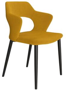 Hořčicově žlutá látková jídelní židle Miotto Pretorio