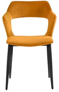 Hořčicově žlutá látková jídelní židle Miotto Pretorio