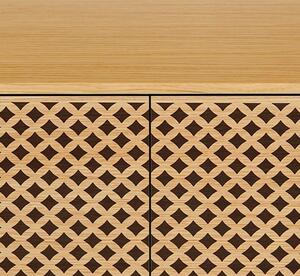 Dubová vzorovaná skříň Woodman Camden s březovou podnoží 140 x 90 cm