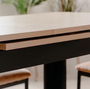 Jídelní stůl BAUCIS 90A dub artisan/černá, šířka 125 cm