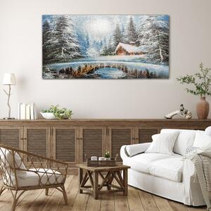 Obraz na skle Obraz na skle Zimní sníh lesní příroda
