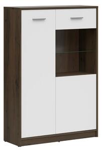 NEPO PLUS vitrína REG1D1W/90, dub ušlechtilý/bílá