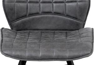 Autronic Jídelní židle, šedá látka vintage, kov černý mat