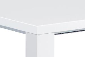 Jídelní stůl rozkládací 120x90, vysoký lesk bílý AT-3009 WT