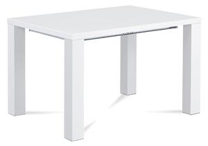 Rozkládací jídelní stůl AT-3009 WT 120+40x90 cm, vysoký lesk bílý