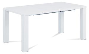 Jídelní stůl rozkládací 120x90, vysoký lesk bílý AT-3009 WT