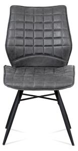 Autronic Jídelní židle, šedá látka vintage, kov černý mat