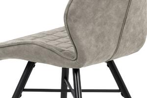 Jídelní židle, lanýžová látka vintage, kov černý mat HC-444 LAN3