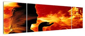 Obraz - žena v ohni (170x50cm)