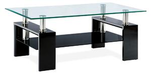 Konferenční stolek skleněný v kombinaci černý lesk a sklo AF-1024 BK