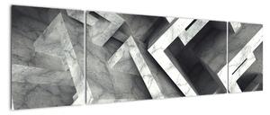 Abstraktní černobílý obraz (170x50cm)