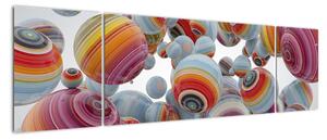 Abstraktní obraz barevných koulí (170x50cm)