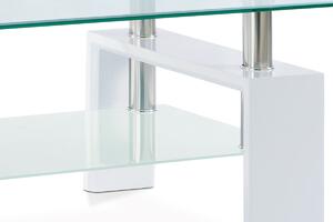Konferenční stolek skleněný v kombinaci bílý lesk a sklo AF-1024 WT