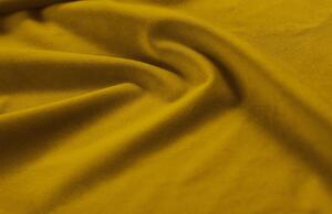 Žlutá sametová třímístná rozkládací pohovka MICADONI Jasper 212 cm