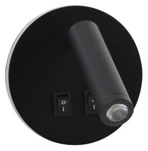 Immax GOAL 2 Vypínače, designové nástěnné LED 6W svítidlo, ČERNÉ