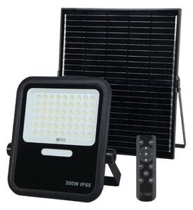 Venkovní solární LED reflektor 300W, 2400lm, studená bílá, samostatný solární panel, DO