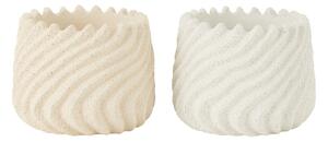 Bílý a krémový cementový obal na květináč Maris - Ø 17*13,5 cm - J-Line by Jolipa