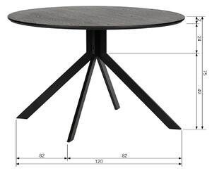 Jídelní stůl sonny ø 120 cm černý