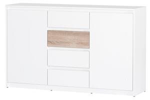 Szynaka Komoda Wenecja 06 145 cm bílá/dub sonoma