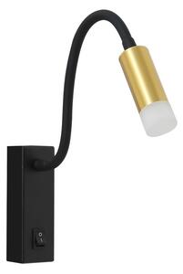 Immax GOAL designové nástěnné LED svítidlo s vypínačem, 3W, BLACK+GOLD+ACRYL