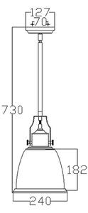 Feiss FE-HOBSON-P-M-AB - Lustr na tyči HOBSON 1xE27/60W/230V bronzová