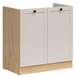 JUNONA RAMKA dřezová skříňka 80 cm, dub bernstein/kašmír