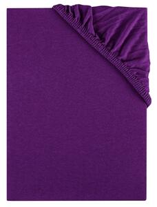 Prostěradlo fialové jersey EMI: Prostěradlo prodloužené 90(100)x220