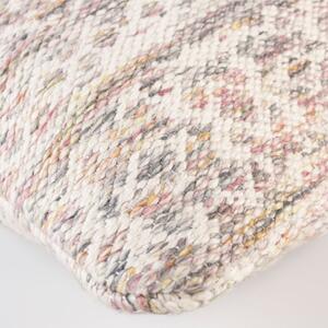 White Label Béžovo fialový bavlněný polštář WLL LIV 50 x 50 cm