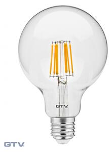 GTV LED žárovka LD-G95FL8-40 FILAMENT, G95, 4000K, E27, 8W, 800lm, AC220-2