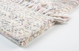 White Label Béžovo fialový bavlněný pléd WLL LIV 130 x 170 cm