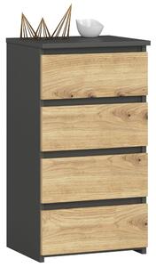 Komoda Cipriano II (šedý grafit + dub artisan). Akce -18%
