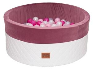 Bazén pro děti 90x40cm + 300 míčků - růžovo-bílý (Bazén pro děti 90x40cm kruhový tvar)