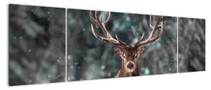 Obraz - jelen v zimě (170x50cm)