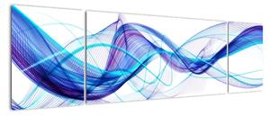 Obraz: abstraktní modrá vlna (170x50cm)