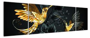 Obraz - zlatí ptáci (170x50cm)