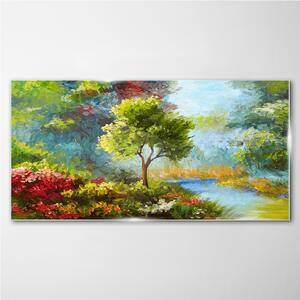 Obraz na skle Obraz na skle Abstrakce květiny lesní příroda