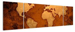 Obraz - mapa světa (170x50cm)