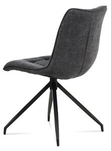 Jídelní židle HC-396 GREY2 látka a ekokůže šedá, kov antracit