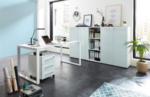 Bílá lesklá kancelářská skříňka Germania Monteria 4202 120 x 80 cm